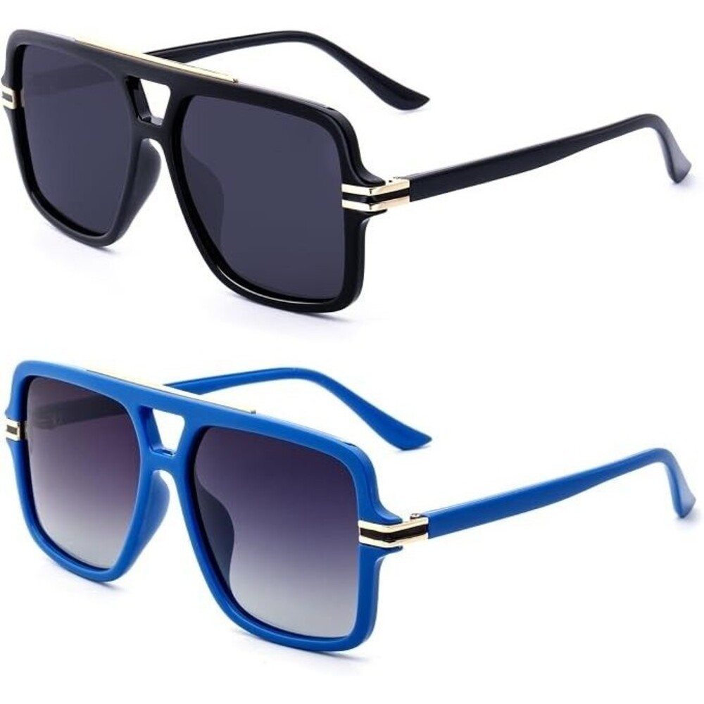 2 Pack Women's Polarized Oversized Aviator Sunglasses UV400 Driving Outdoor